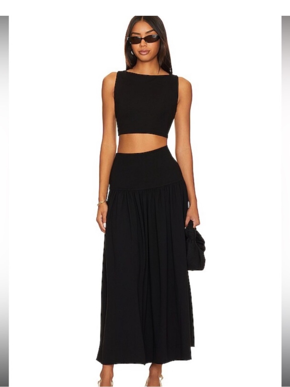 L'ACADEMIE Alexei Midi Skirt in Black
